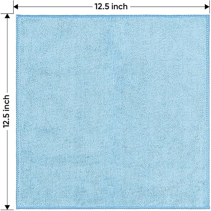 HOMEXCEL Microfiber Cleaning Cloth 6 Pack 12.5 x 12.5 inch Microfiber Towels for Cars Ultra Absorbent Car Washing Cloth Lint Free Streak Free Cleaning Rags for Car, Kitchen Window Blue