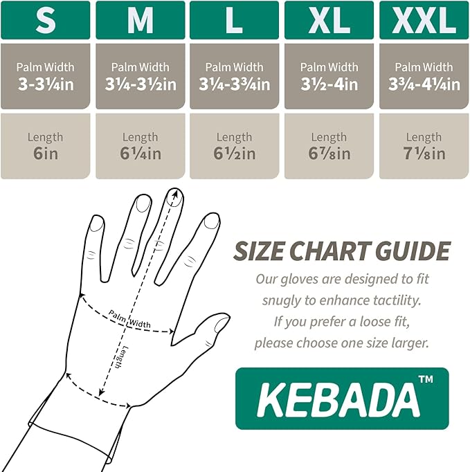 Kebada W2 Safety Work Gloves, Micro-Foam Nitrile Coated Gloves, Touchscreen,Ideal for Package Handling, Gardening, Construction, 1 Pair Medium