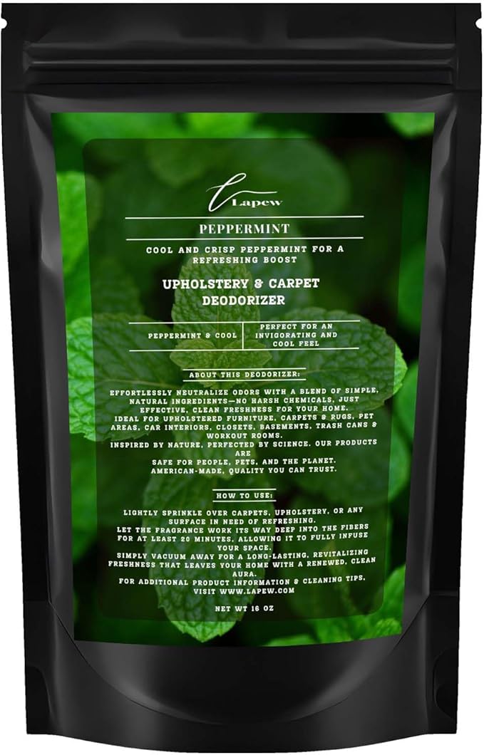 Peppermint Carpet Freshener Powder: Powerful Odor Eliminator for Home, Upholstery Deodorizer, Carpet Deodorizer, Pet Urine, Cat Litter Box - Peppermint Fragrance