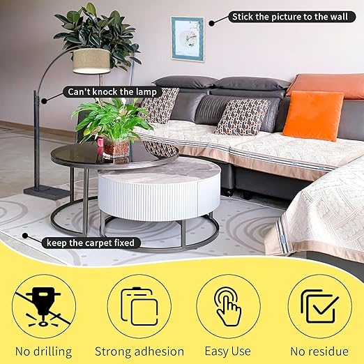 4Pack Double Sided Tape Heavy Duty, 2in x 66FT, Universal High Tack Strong Wall Adhesive with Fiberglass Mesh, Super Sticky Resistante Clear Tape, Easy Use Mounting Tape White