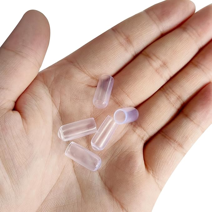 uxcell 20pcs Rubber End Caps 6mm(1/4") ID Vinyl PVC Round Tube Bolt Cap Cover Screw Thread Protectors Clear
