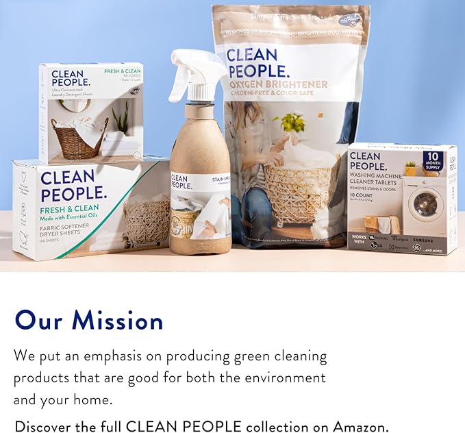 The Clean People Liquid Laundry Detergent - Recyclable Packaging, Stain Fighting - Ultra Concentrated, Laundry Soap - Fresh Scent, 50 fl oz