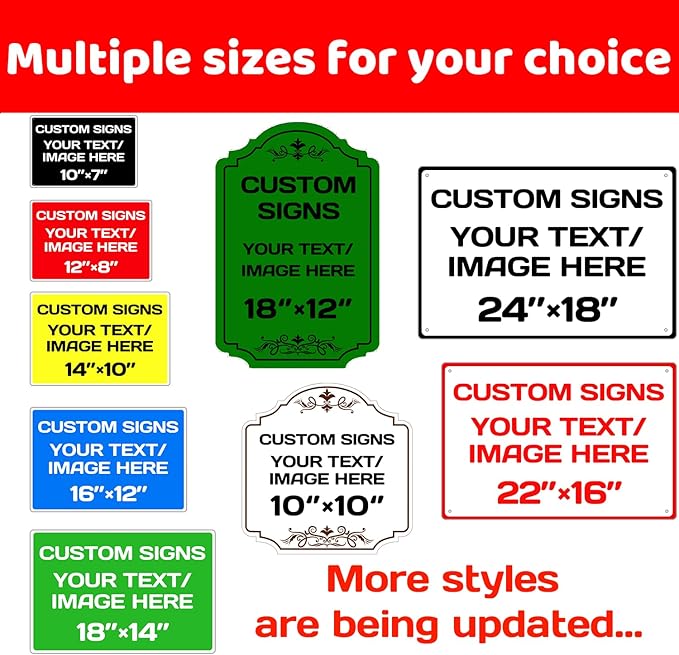 Custom Aluminum Weatherproof Metal Sign - Indoor/Outdoor, Personalized Text & Picture, Hazard, Garden, Door Sign