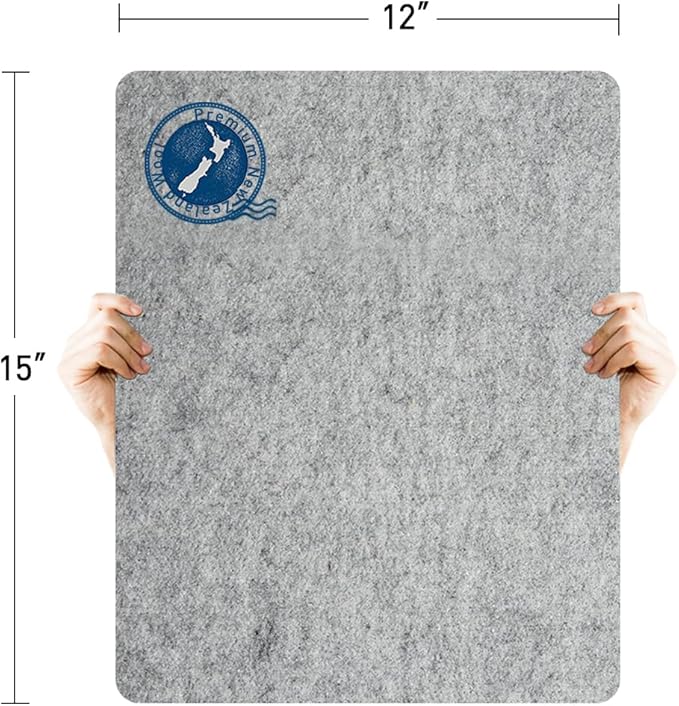 ZOMONETI 15" x 12" Wool Pressing Mat 100% New Zealand Felted Wool Ironing Mat Pad Blanket for Quilter, Sewing, Quilting Supplies and Notions