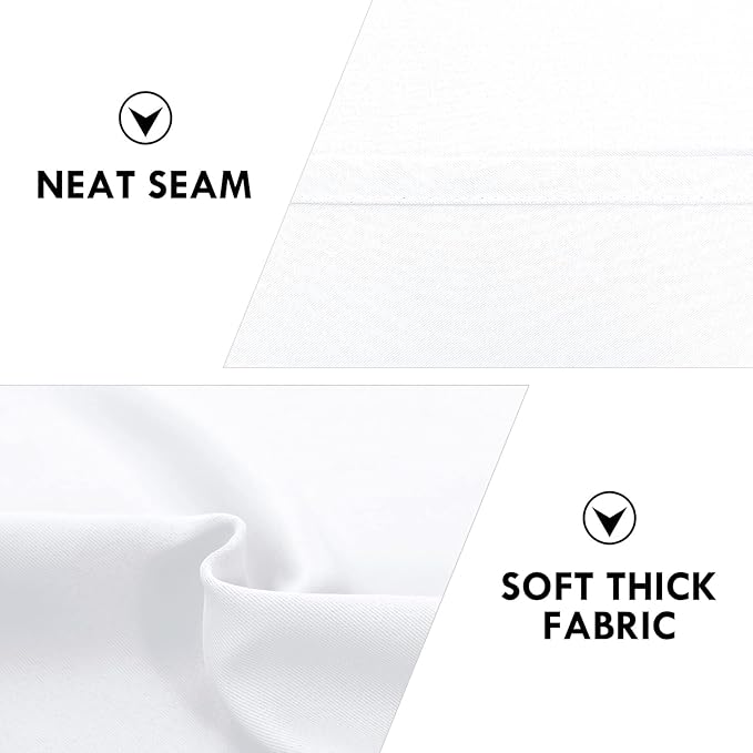 DWCN White Curtains for Living Room Thermal Insulated, 50% Light Blocking Curtains for Bedroom, Dining Room Window, W 38x L 63 Inch, Set of 2 Rod Pocket Curtain Panels