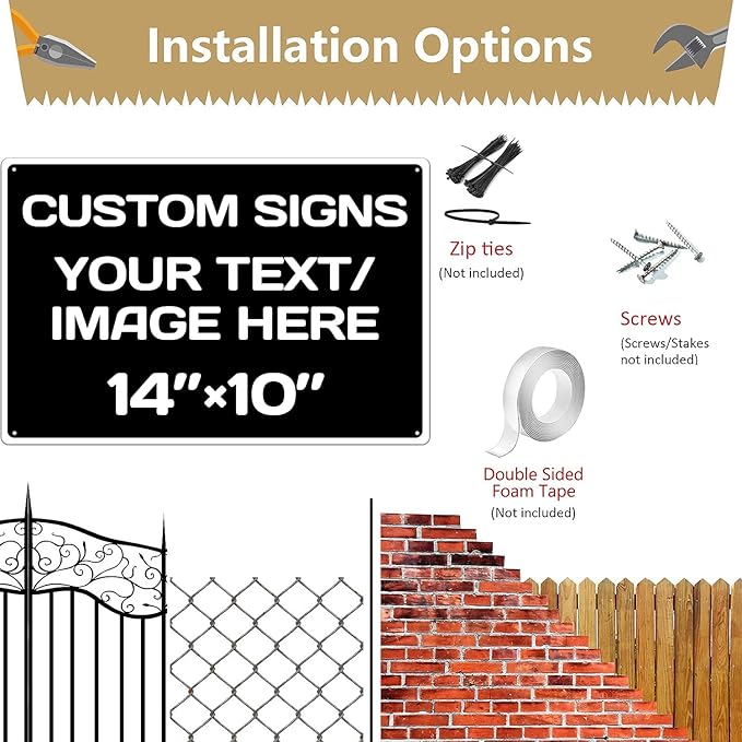 Customised Christmas Decorations: Personalized Text And Picture Signs, Black White Traffic Regulation Horizontal Hazard, Garden, Door Signs