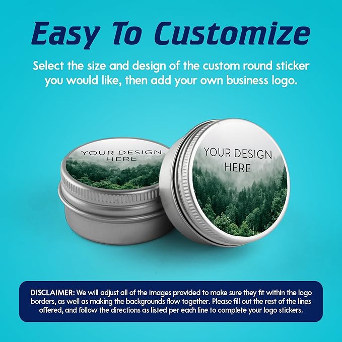 100 Custom Vinyl Stickers - Upload Your own Image, Text, Design, Logo - Personalized Logo Labels for Handmade, Packaging, Bottle, Jars, Candle, Brand Stickers (Foggy Valley, 4x4)