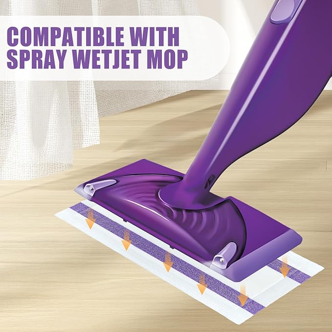 40 Pack Disposable Mop Pad Refills for Swiffer Wet Jet ，Dry&Wet Mopping Pad Compatible with Swiffer Wet Jet and Any Model of Velcro Mop，Multi Surface WetJet Pad for Floor Cleaning