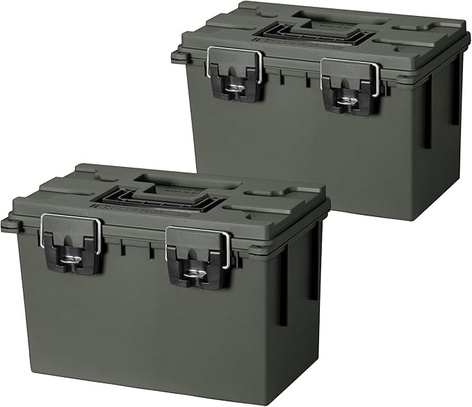 Sheffield 12774 XL Storage Bins With Lids, 2-Pack Stackable Storage Bins, Made in USA, Lockable and Water-Resistant Containers with Lids, Plastic Containers for Home, Classroom, and Dorm