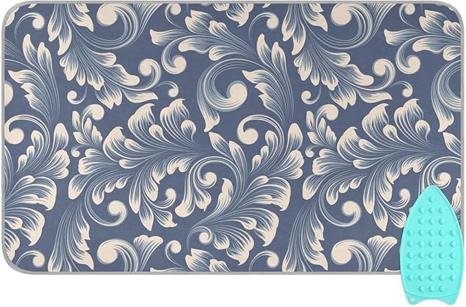 Ironing Mat for Table top Portable Ironing Pad Blanket for Washer Dryer Countertop Travel Damask