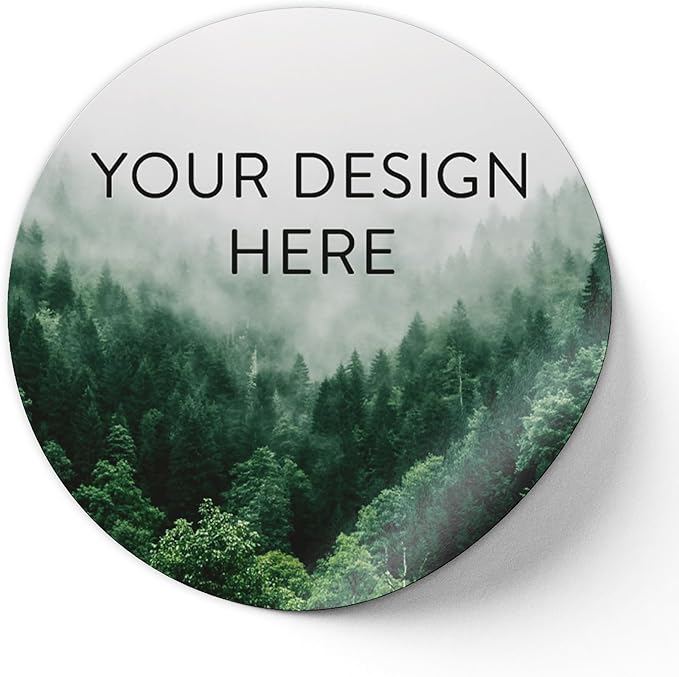 100 Custom Vinyl Stickers - Upload Your own Image, Text, Design, Logo - Personalized Logo Labels for Handmade, Packaging, Bottle, Jars, Candle, Brand Stickers (Foggy Valley, 1x1)