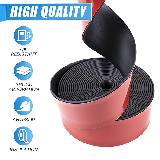 Neoprene Rubber Strips Self Adhesive Sheets, Rolls & Strips with Adhesive Backing Rubber Pads Self Stick Seal Gasket Tape for Matting Padding - 2" Wide x 1/8" Thick x 20' Long