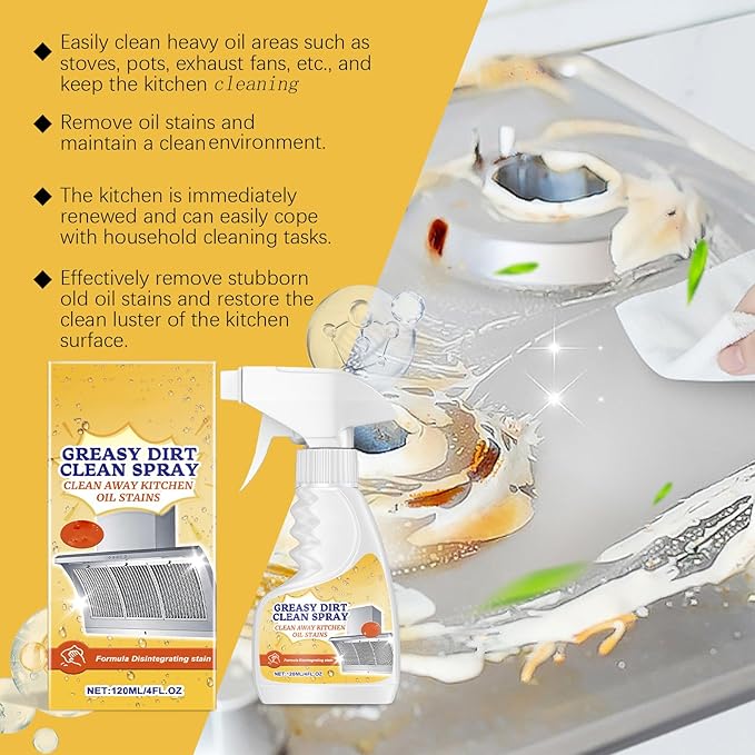 Multifunctional Powerful Kitchen Foam Cleaner, Rotateepic Foam Cleaner, Greasy Dirt Clean Spray, All-Purpose Heavy Duty Degreaser Cleaning Spray for Oven, Stove and Range Hood (2pcs)