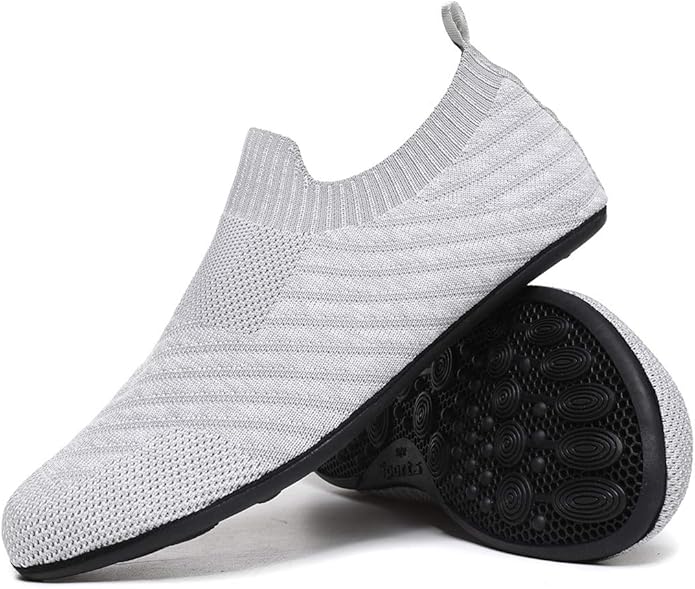 QZKDM Lightweight Slip on Grip Indoor House Slippers Barefoot Non Slip Home Exercise Yoga Shoes for Men Women