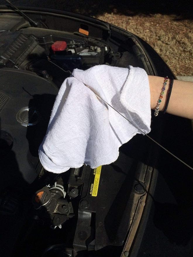 Avalon Towels Cotton Shop Rags – (Pack of 100) Size 12x14 Inches Cleaning Rags – Absorbent Shop Towels and Multipurpose Cleaning Towels for Automobiles, Industries, Garage and Homes (White)