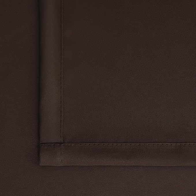 BGment Rod Pocket Blackout Curtains for Bedroom 84 Inches Length - Thermal Insulated Room Darkening Curtain for Living Room, 42 x 84 Inch, 2 Panels, Brown