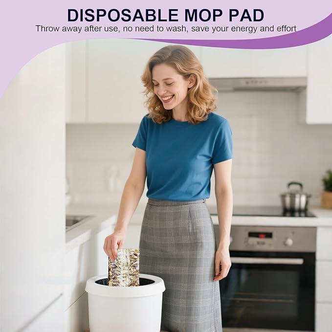 42 Pcs 5X Cleaning Power Mop Refills for Swiffer Power Mop, Unscented 14-Layer Thickened Disposable Mopping Pad Refills, for All Finished Floors