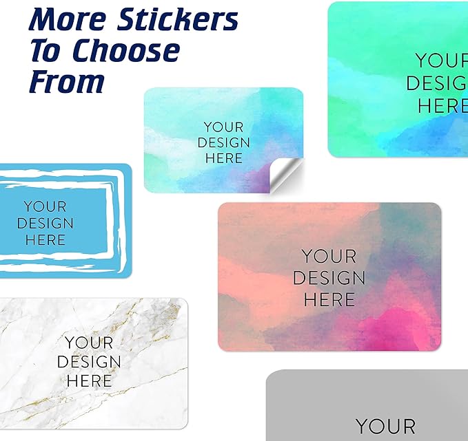100 Custom Vinyl Stickers - Upload Your own Image, Text, Design, Logo - Personalized Logo Labels for Handmade, Packaging, Bottle, Jars, Candle, Brand Stickers (Sky Blue, 4x2)