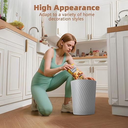 Small Trash Can 1.8 Gallons, Bathroom Trash Can & Garbage Can with 6 Trash Bags, Bedroom Trash Bin & Waste Basket for Office, Bedroom, Living Room, Kitchen, Compact Space (6-Black)