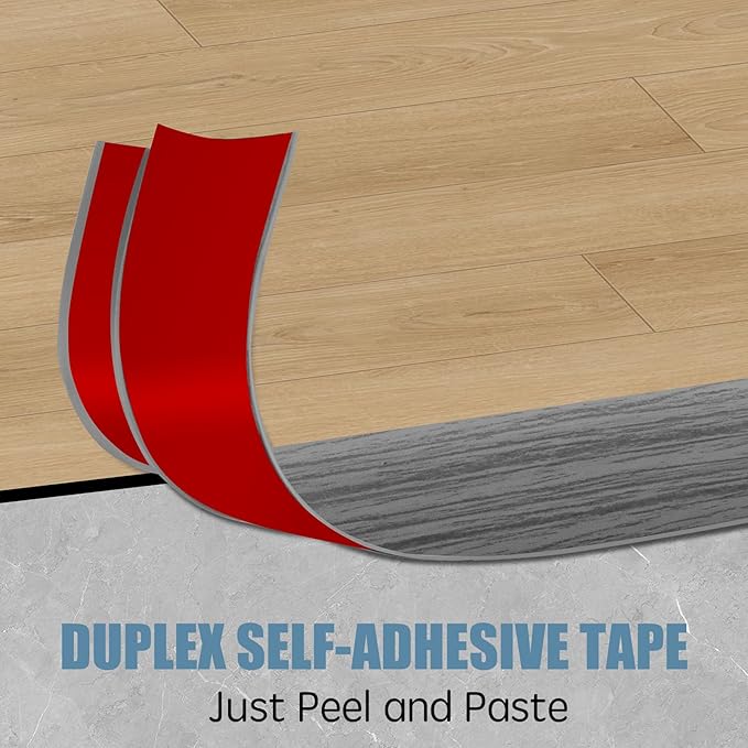 Floor Transition Strip Door Threshold 79" Floor Transition Reducer Trim on The Edges Threshold Strip Self Adhesive Suitable for Doorways, Tiles, Carpet