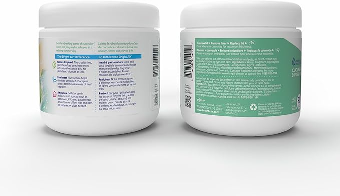 Bright Air 14 oz. Super Odor Eliminator, For Medium-Size Spaces, Cucumber Water & Fresh Melon Scent, Case of 6, Odor Eliminator & Air Freshener, Natural Essential Oils, Lasts Up to 90 Days Each