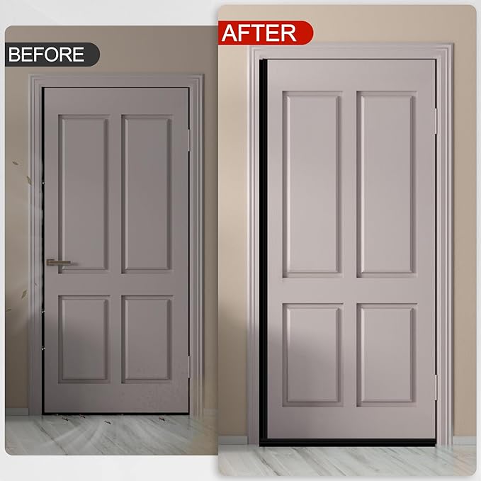 MYFAMIREA Door Weather Stripping 2IN (W) x 20FT (L) Door Draft Stopper Seal Tape Silicone Seal Strip Self Adhesive Shower Sweep Insulation Tape Side Bottom Strip for Sliding Glass Window Gap, Black
