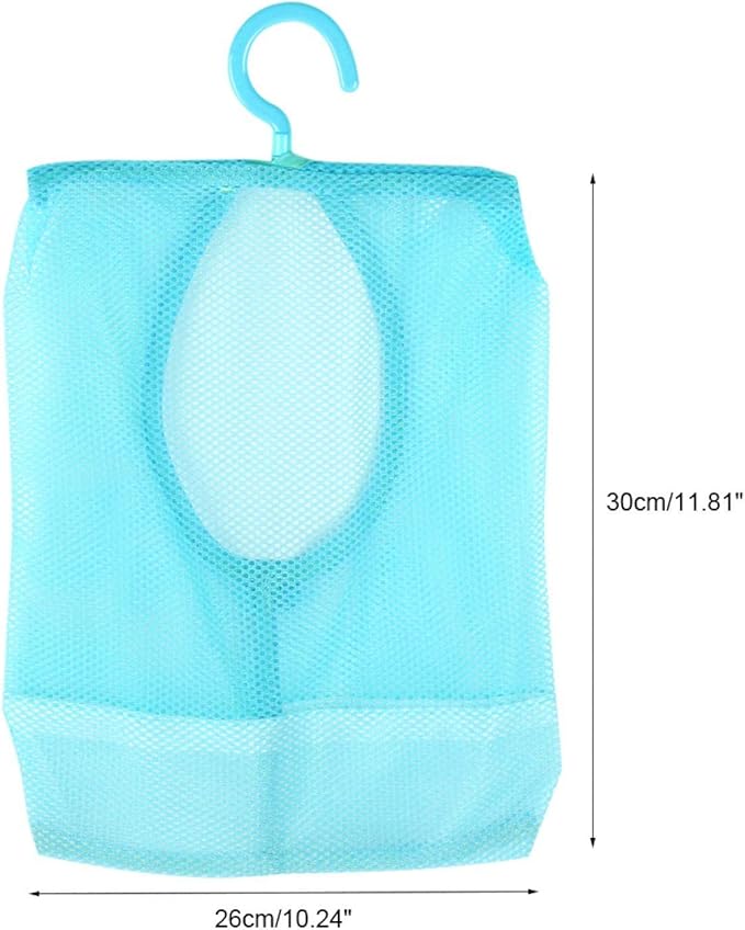 Clothespin Bag, Multi Purpose Hanging Mesh Storage Bag Clothespin Bag with Hanger for Socks Stockings Bra Underwear Bathroom(Blue)