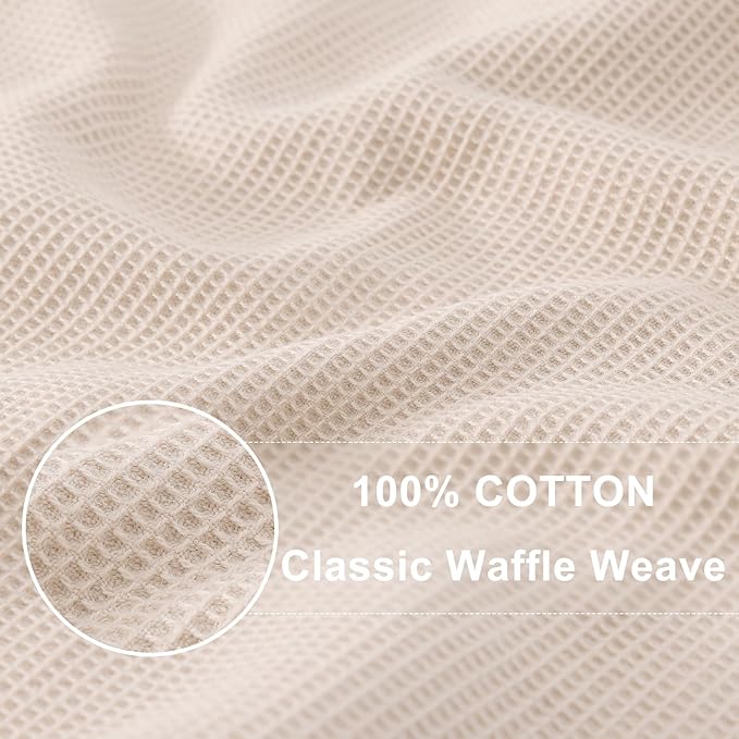 Homaxy 100% Cotton Waffle Weave Dish Cloths - 8 Pack Soft and Absorbent Dish Towels - 12 x 12 Inches Quick Dry Dish Rags - Beige