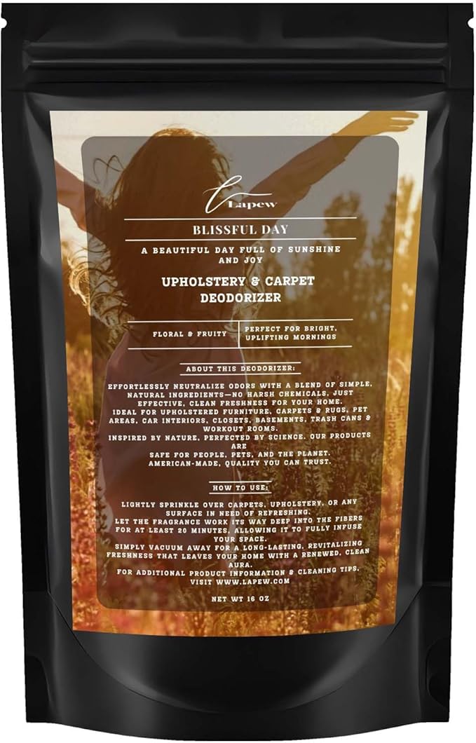Blissful Day Carpet Freshener Powder: Powerful Odor Eliminator for Home, Upholstery Deodorizer, Carpet Deodorizer, Pet Urine, Cat Litter Box - Blissful Day Fragrance.