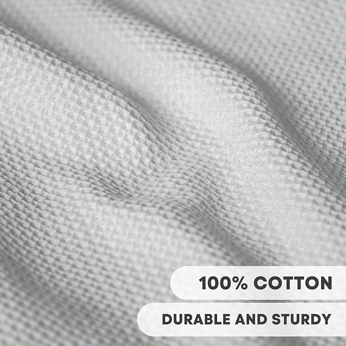 Artoid Mode 100% Cotton Light Grey Waffle Weave Kitchen Dish Cloths, 13x28 Inch Ultra Soft Absorbent Quick Drying Kitchen Dish Towels Set of 4