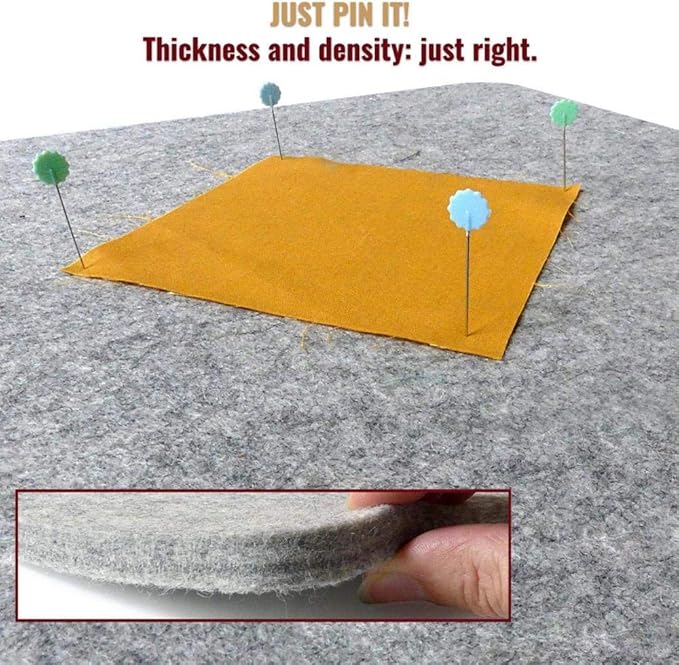 Wool Pressing Mat, Extra Large 22" X 60" Pressing Mat for Quilting 100% New Zealand Wool Ironing Pad for Quilters