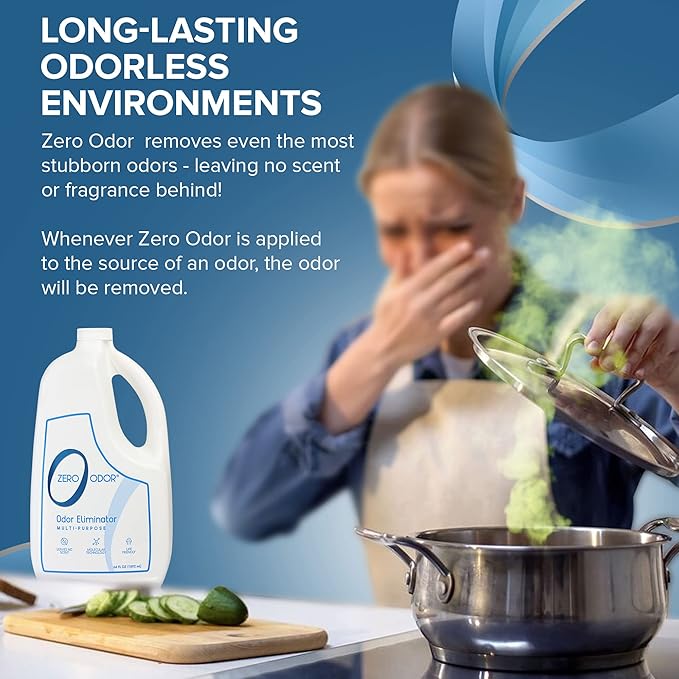 Zero Odor - Multi-Purpose Strong Odor Eliminator for Home, Office, Car, Bathroom, Hotel, Room Deodorizer, and Odor Neutralizer 64oz Refill, 2-Pack