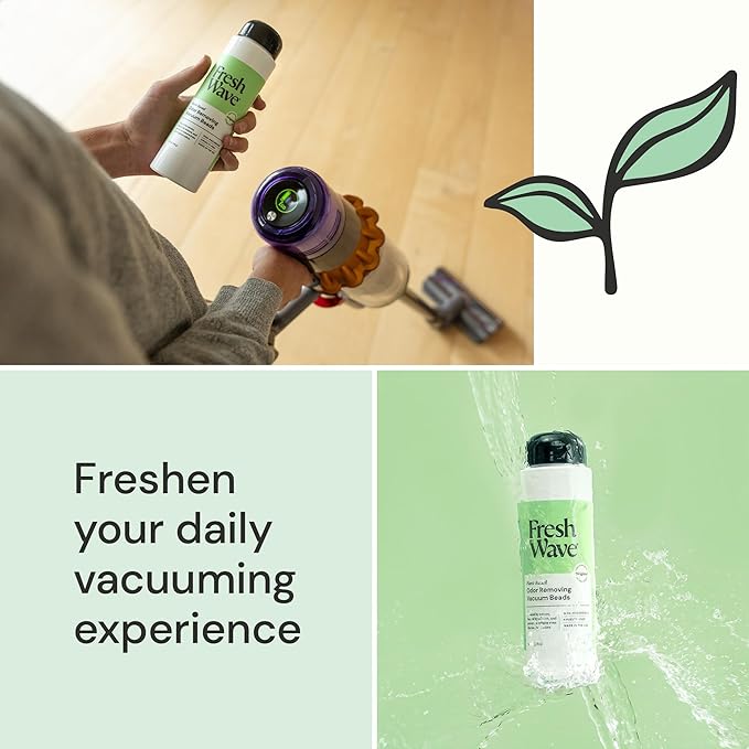 Fresh Wave Vacuum Odor Eliminating & Deodorizer Beads, 5.25 oz. - Safer Odor Relief, Natural Plant-Based Odor Eliminator, Odor Absorbers for Home, Keeps Vacuum Fresh Between Uses
