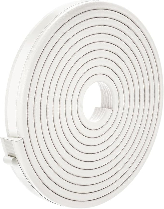 QDiShi 196" Wedge-Shape Weather Stripping Door Seal Weatherproof Foam Seals Self Adhesive Insulation Anti-Collision Strip Soundproofing Frame Insulation Tape Fits 0.13-0.31" Gaps(White)