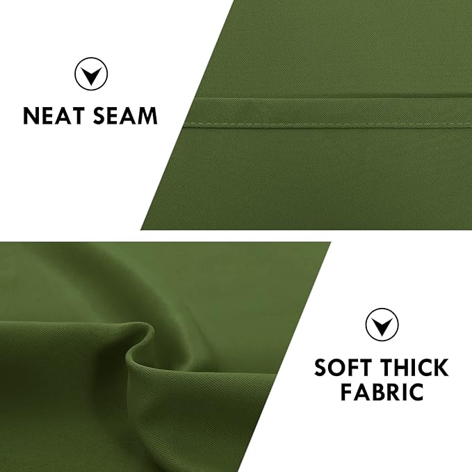 DWCN Olive Green Room Darkening Blackout Curtains - Thermal Insulated Privacy Energy Saving Window Curtain Drapes 42 x 63 inch Length, Set of 2 Bedroom Living Room Curtains