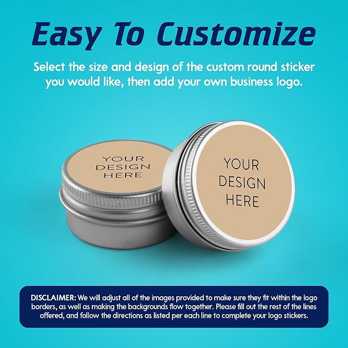 100 Custom Vinyl Stickers - Upload Your own Image, Text, Design, Logo - Personalized Logo Labels for Handmade, Packaging, Bottle, Jars, Candle, Brand Stickers (Brown, 2x2)