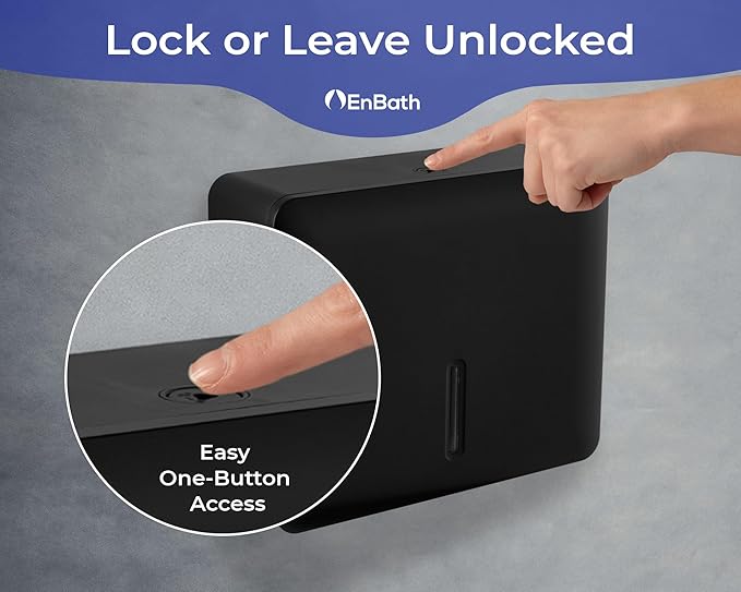 Multifold Paper Towel Dispenser Wall Mount (Black, 2-Pack), Folded Hand Towel Dispenser for Bathroom/Restroom, Commercial Paper Towel Holder, Trifold Paper Towels Dispenser by EnBath