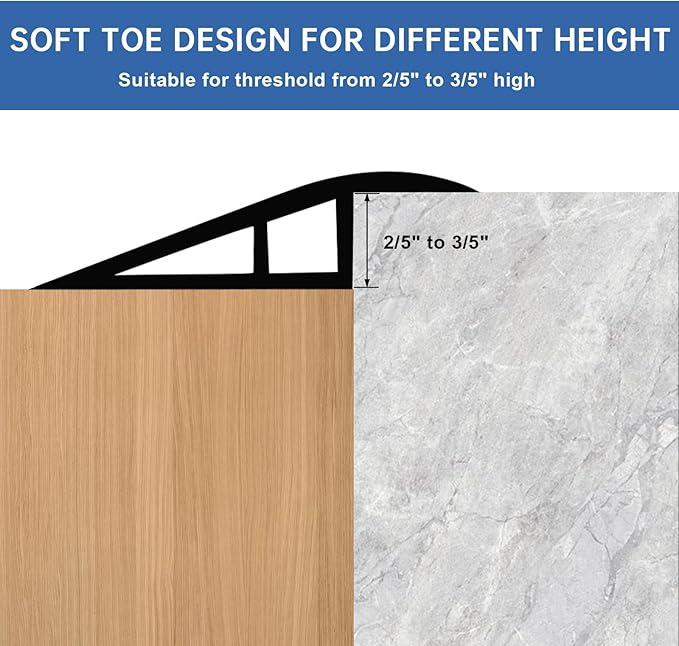 Vinyl Door Threshold Flooring Transition Strip Self Adhesive Carpet Edging Strip for Laminate Doorway Edge Threshold from 2/5" to 3/5" (Brown Wood Grain, 3.3 Ft)