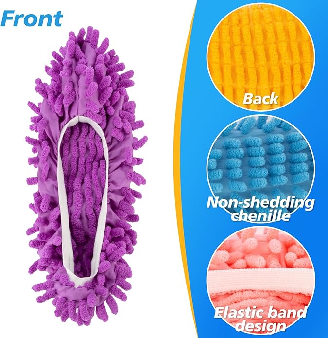 MAQIHAN 10 Mop Slippers for Floor Cleaning - Size 9.5 Mop Socks Women Mopping Cleaning Socks Feet Foot Mopping