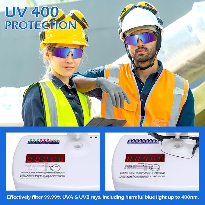 OXG 12 Pack Safety Glasses for Men Women, ANSI Z87.1 Safety Goggles Impact Resistant Protective Eyewear for Work, Outdoor