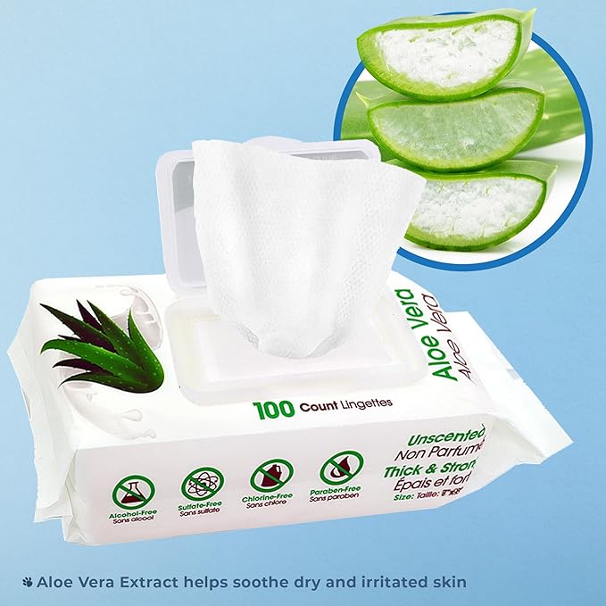 Best Pet Supplies Pet Grooming Wipes for Dogs & Cats,Deodorizer for Coats & Dry, Itchy, or Sensitive Skin, Clean Ears, Paws, Body, & Butt - Hydrating, Aloe Vera, 400 Count.