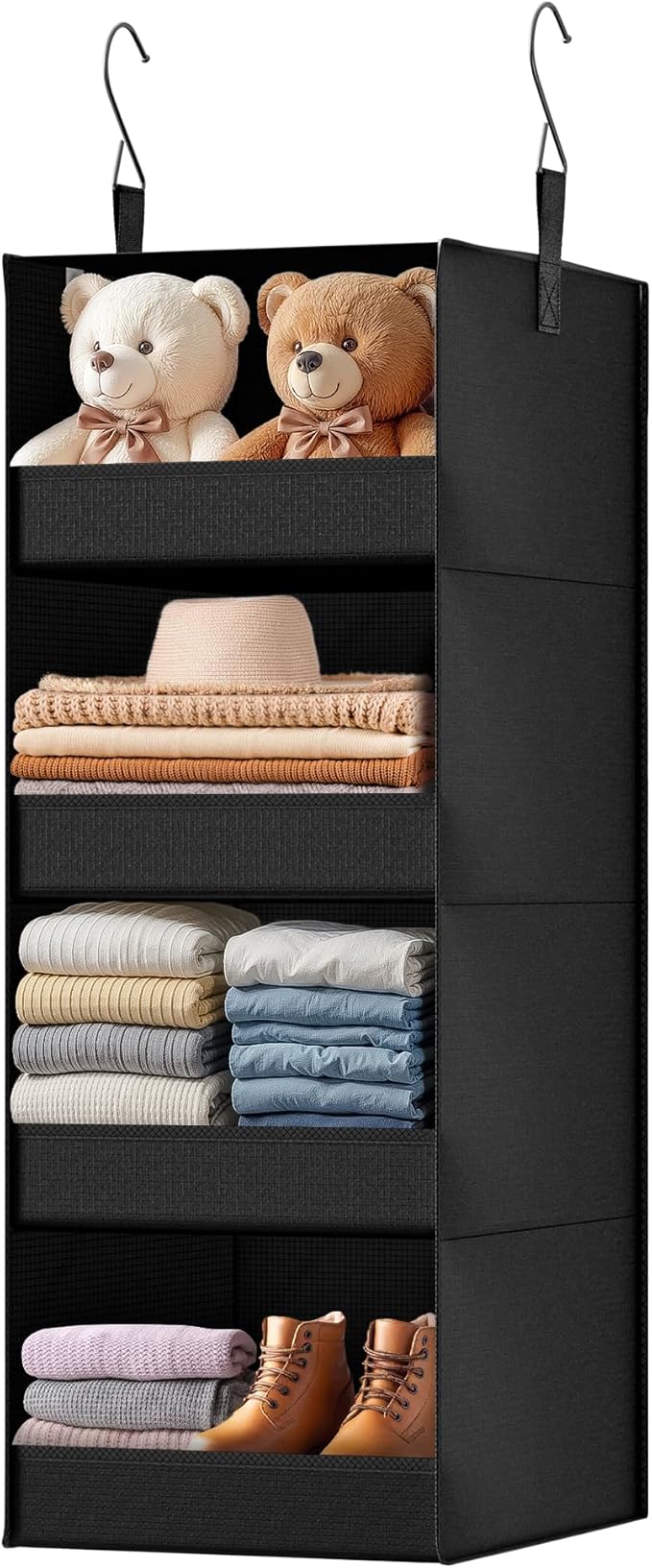 GRANNY SAYS 4-Shelf Hanging Organizer, Wall Mount, Fabric, 1-Pack