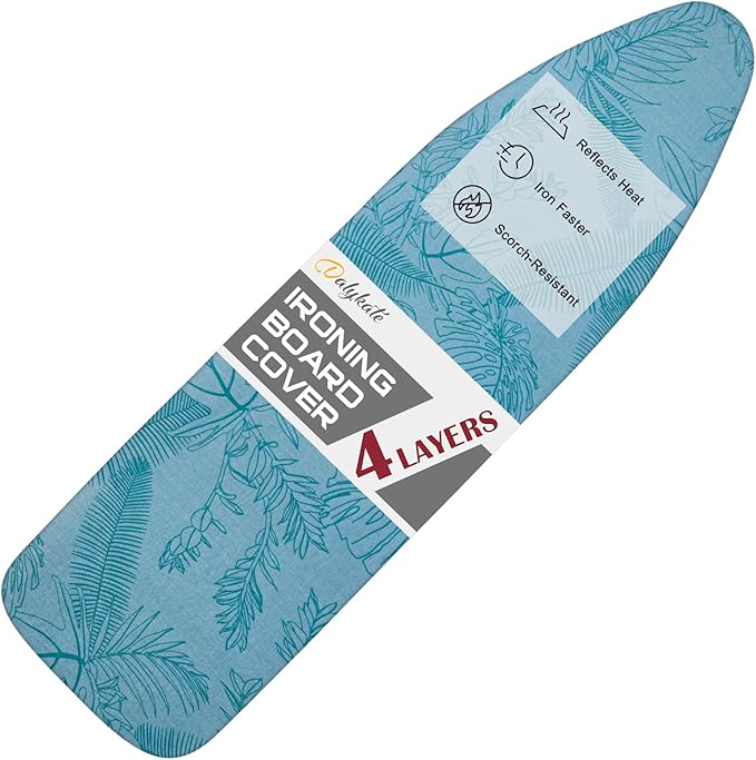 Ironing Board Cover for 18" x 49", Extra-Wide Pad with Elastic Edge, Thick Padding, Anti-Scorch, Bonus Mesh Cloth