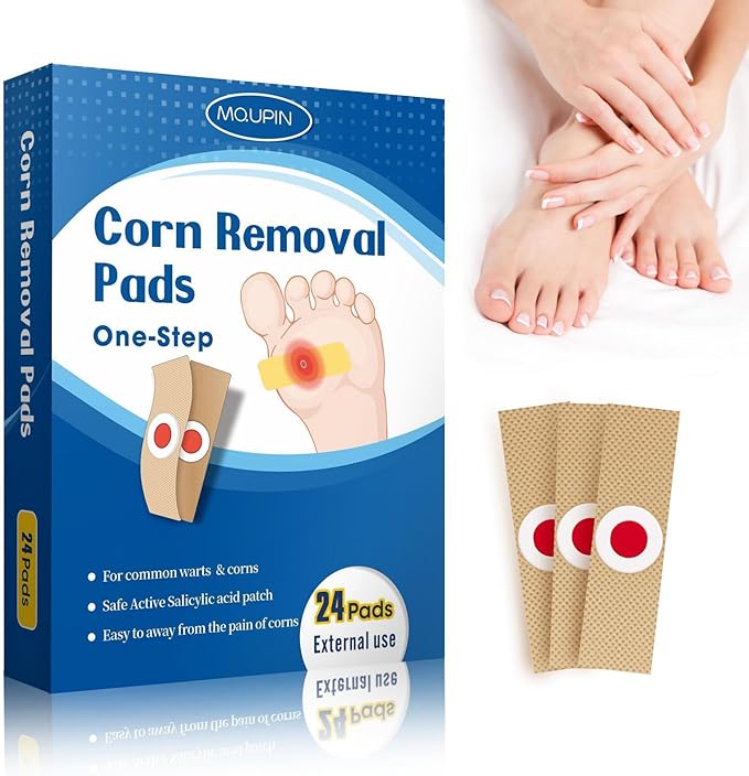 24 Count Corn Removal Pads for Feet and Toe, Corn Feet Remover for Feet Extra Strength, Callous Remover