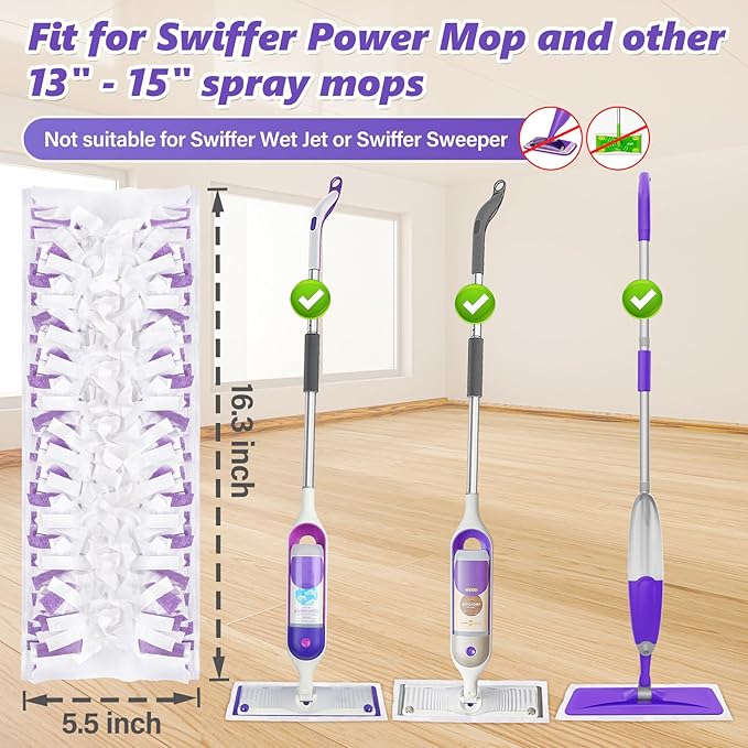 Mop Pads Refills for Swiffer Power Mop: 30 Pcs Wet Dry Disposable Pad for Multi-Surface Floor Cleaning - Mopping Replacement for Tile Hardwood - Sweeping Cloths for Home Kichen