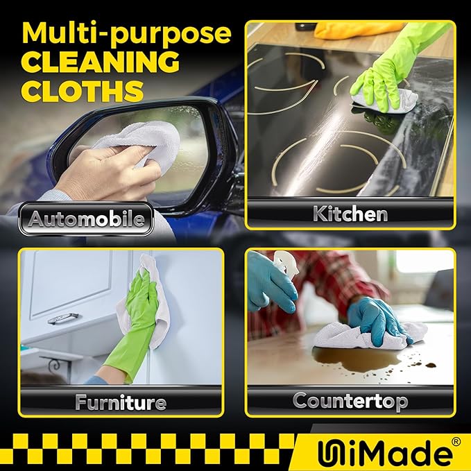 Shop Towels, 240 Pack Commercial Grade Work Rags Microfiber Towel for Cars Cleaning Rags Bulk Detailing Cloth for Automotive Bar Mechanic Restaurant Garage Housekeeping, 11.5"x 11.5", White