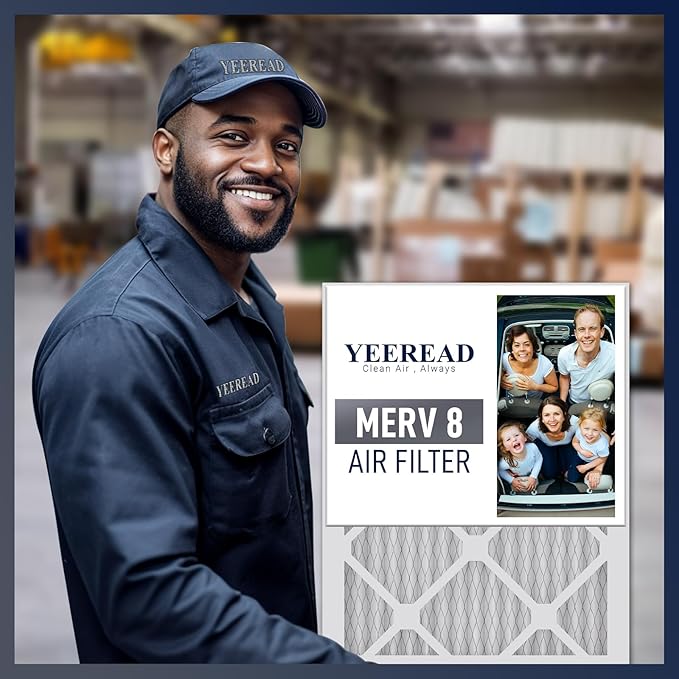 14x25x1 MERV 8 Air Filters 6-Pack, Actual Size 13.7" x 24.7" x 0.75" – Compatible with HVAC, Air Conditioners & Furnaces– High Particle Capture & Smooth Airflow