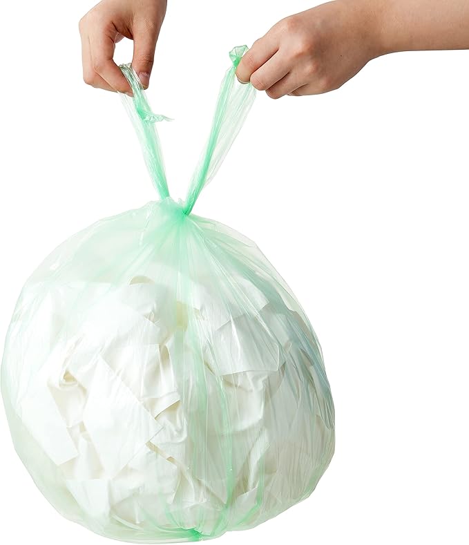 2.6 Gallon Trash Bag 150 Count, Unscented Strong Handle Tie Garbage Bags Fit 10 Litter Trash Can, Three Colors for Kitchen, Bathroom, Bedroom, Office (Green, White, Black)