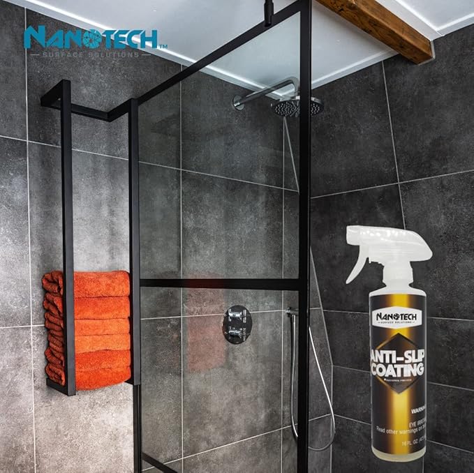 Nanotech Surface Solutions Anti-Slip Coating - Increases Friction Coefficient- Reduces Slip & Fall Accidents Due to Wet Floors - For Polished Granite, Porcelain & Ceramic Tile (16 Oz.)