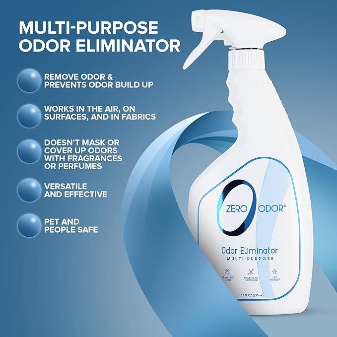 Zero Odor - Multi-Purpose Strong Odor Eliminator for Home, Office, Car, Bathroom, Hotel, Room Deodorizer, and Odor Neutralizer, 22Oz
